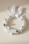 communiekrans, communie haaraccessoires, handgemaakte krans, elegante haarband, communie meisje, accessoires Eerste Heilige Communie, witte haaraccessoires, satijnen bloemen krans, ceremonie haarband, EU-kwaliteit