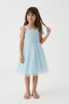 meisjesjurk tule, communiejurk blauw, feestjurk Rina