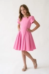 roze feestjurk meisje, tulpjurk kind, uitlopende jurk, bruidsmeisjesjurk roze