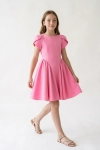 roze feestjurk kind, jurk met rits, verjaardagsjurk meisje, elegante meisjesjurk roze