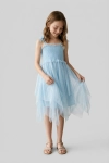 meisjes feestjurk, blauwe jurk, tule jurk kind