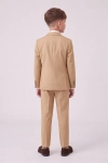 Beige kostuum Liam voor jongens – achterkant van colbert en broek