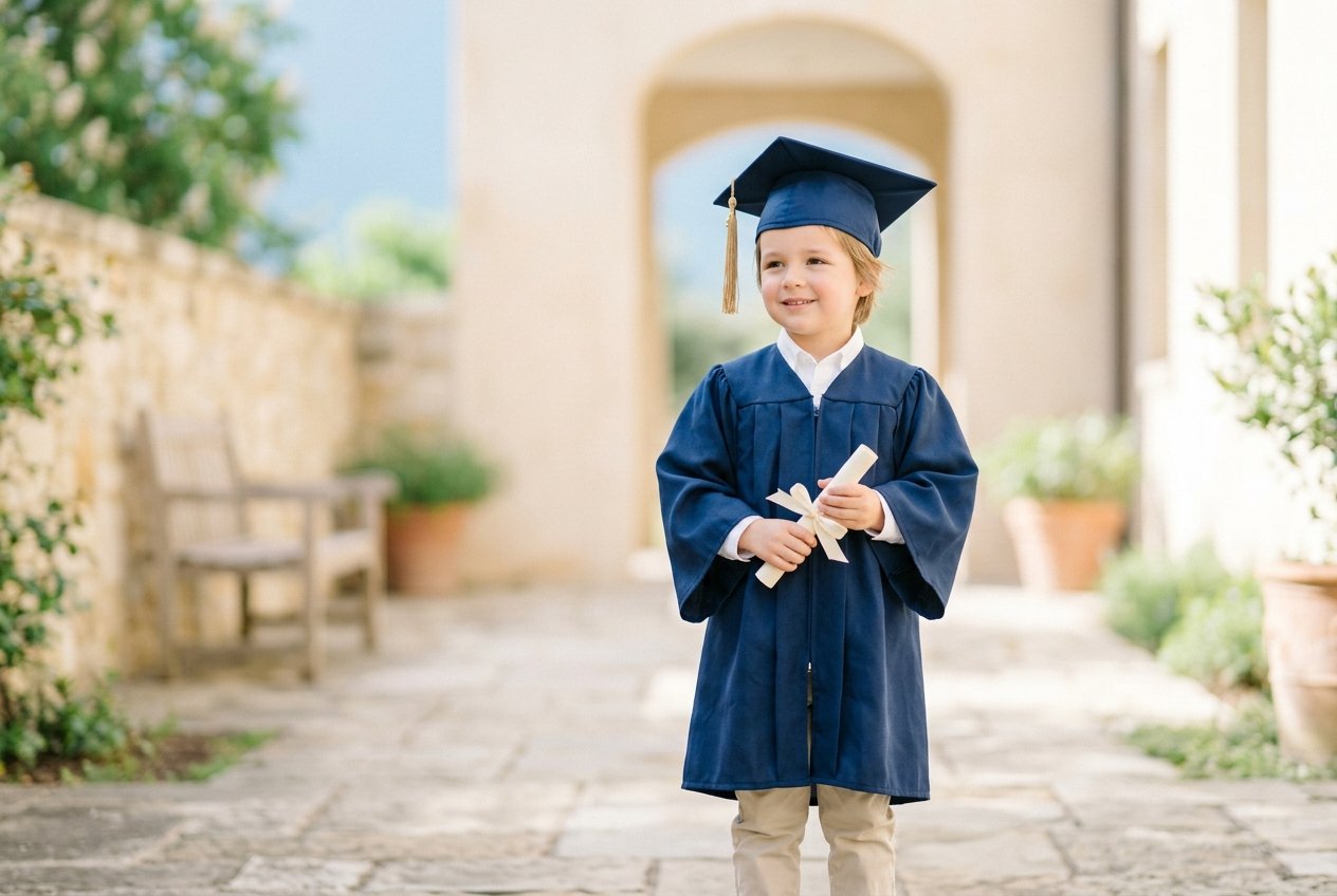 De kleinste toga ter wereld: wanneer de peuterklas haar diploma viert